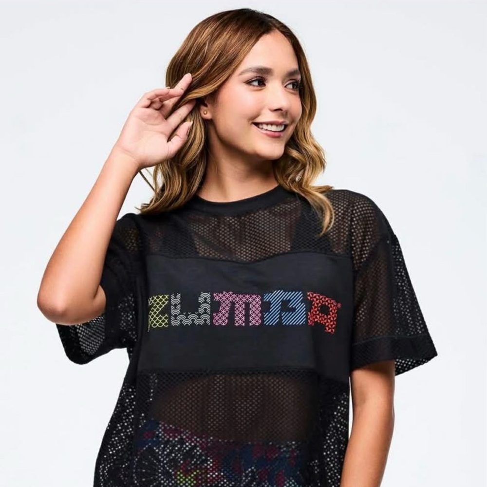 NWT Eastern Flavor Boxy Mesh top - M - Black